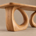 Sculptural Dining Table With Twin Arched Loop Legs For Dining Room