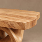 Modern Solid Wood Dining Table With Infinity Loop Base For Dining Room