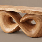 Modern Solid Wood Dining Table With Infinity Loop Base For Dining Room