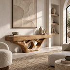 Organic Floating TV Stand With Carved Loop Base For Living Room