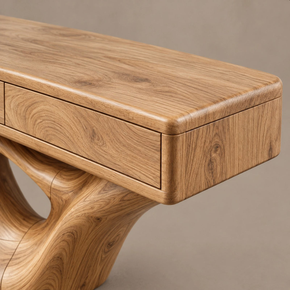 Organic Floating TV Stand With Carved Loop Base For Living Room