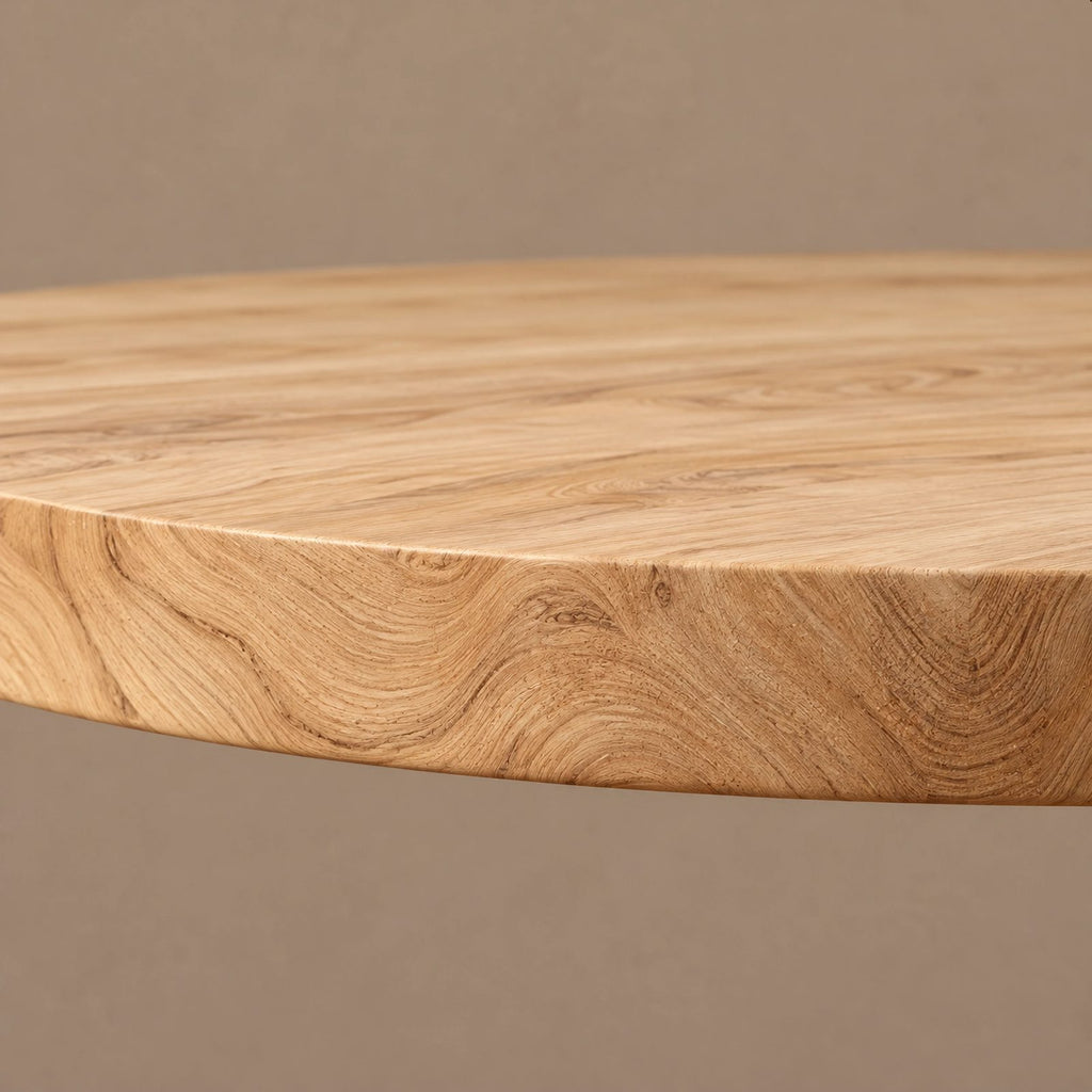 Farmhouse Round Dining Table With Natural Stump Legs For Dining Room