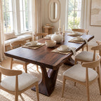 Contemporary Dining Table With Crossed Branch Legs For Dining Room
