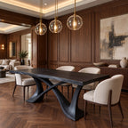 Contemporary Dining Table With Crossed Branch Legs For Dining Room