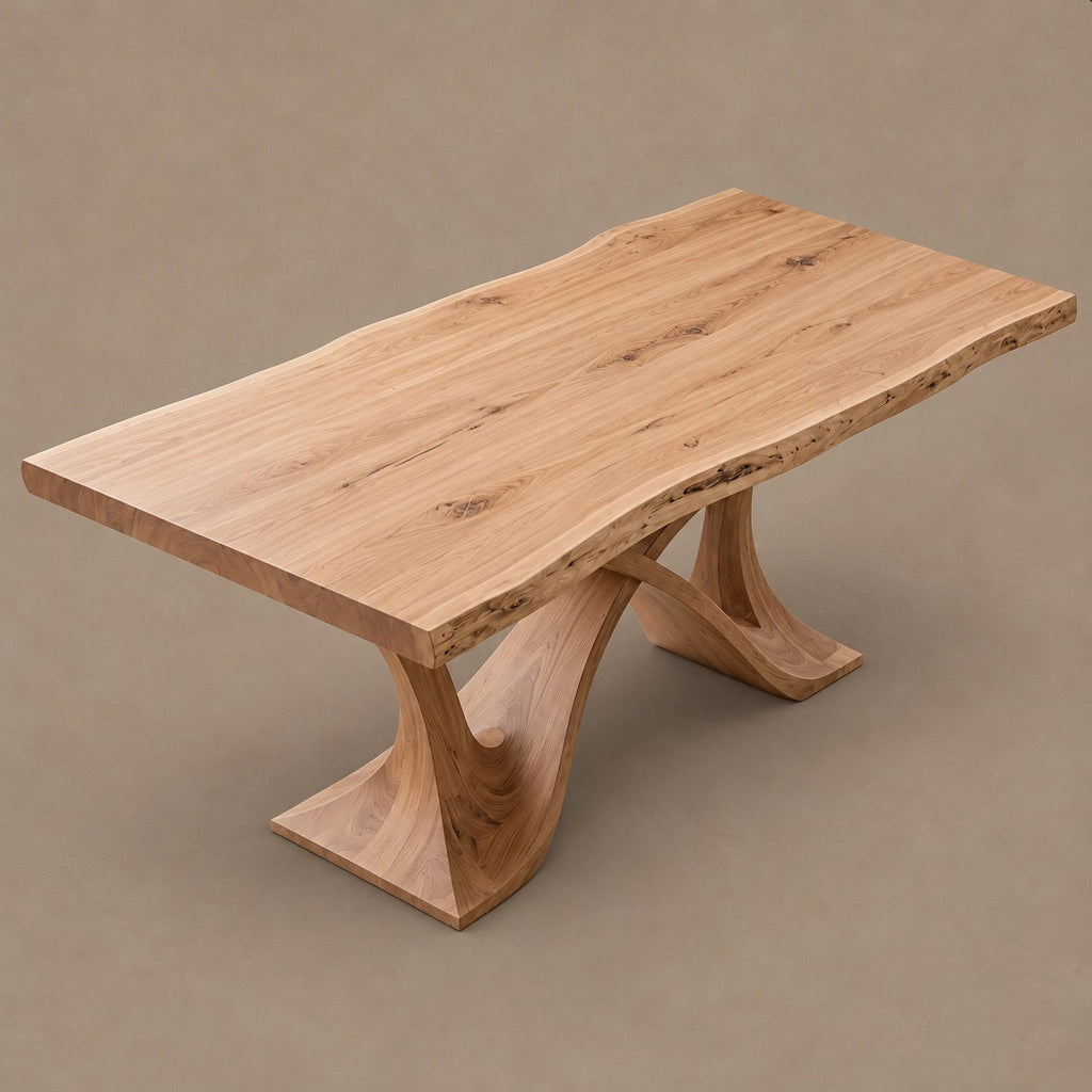 Contemporary Dining Table With Crossed Branch Legs For Dining Room