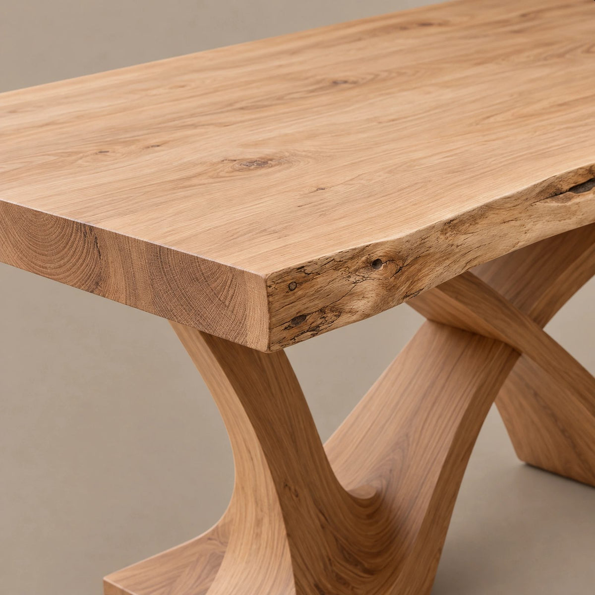 Contemporary Dining Table With Crossed Branch Legs For Dining Room