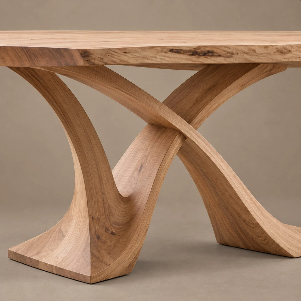 Contemporary Dining Table With Crossed Branch Legs For Dining Room