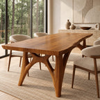 Rustic Live Edge Dining Table With Gnarled Root Legs For Dining Room