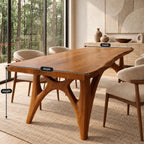 Rustic Live Edge Dining Table With Gnarled Root Legs For Dining Room