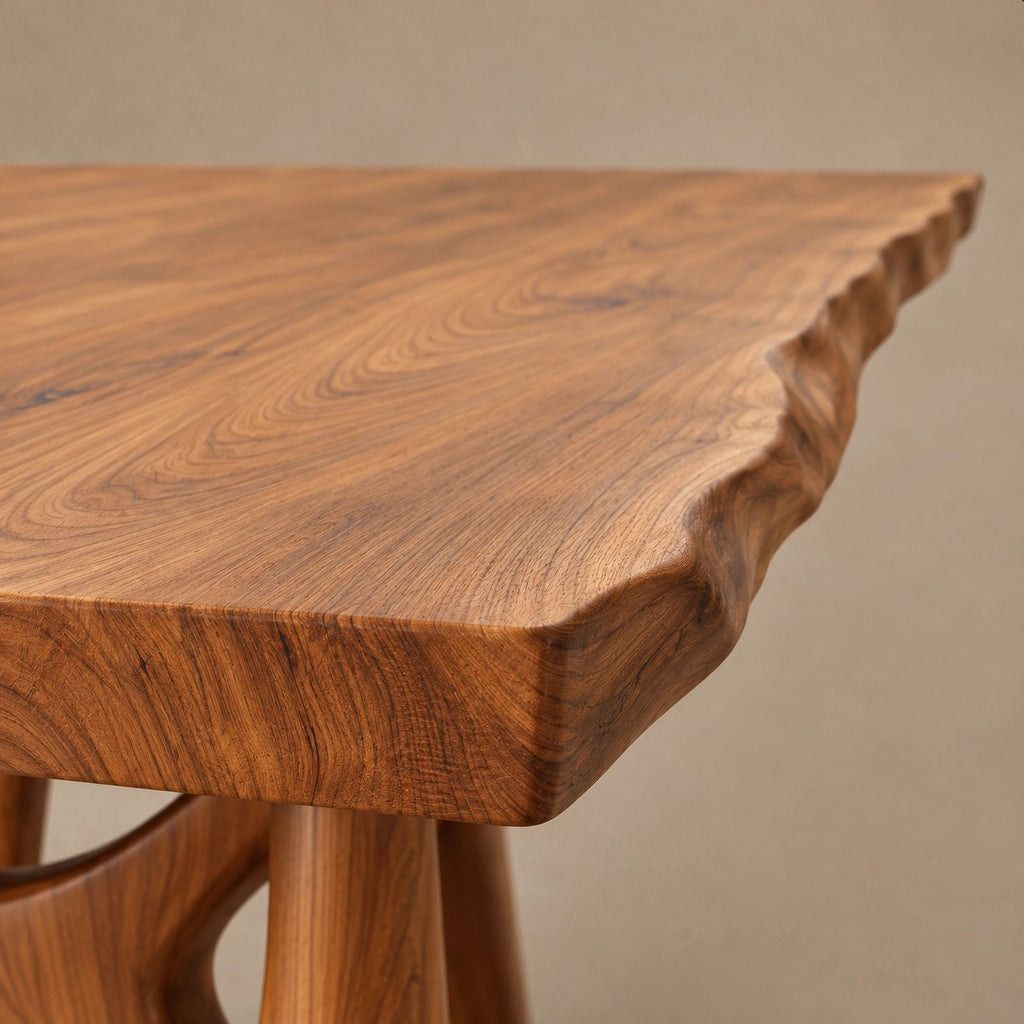 Rustic Live Edge Dining Table With Gnarled Root Legs For Dining Room