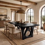 Modern Live Edge Dining Table With Sculptural Arch Base For Dining Room