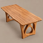 Modern Live Edge Dining Table With Sculptural Arch Base For Dining Room