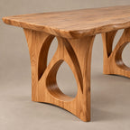 Modern Live Edge Dining Table With Sculptural Arch Base For Dining Room