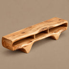Contemporary Live Edge Floating TV Stand With Open Shelf For Living Room
