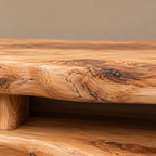 Contemporary Live Edge Floating TV Stand With Open Shelf For Living Room