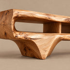 Contemporary Live Edge Floating TV Stand With Open Shelf For Living Room
