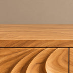 Handcrafted Wave Carved Dresser With Deep Sculpted Front For Bedroom