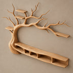 Organic Solid Wood Tree TV Console With Branch Shelves For Living Room