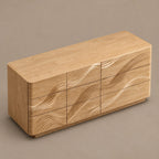 Contemporary Dresser With Raised Sculpted Wave Front For Bedroom