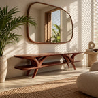 Organic Branch Leg TV Console With Open Shelving For Living Room
