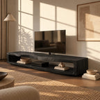 Sculptural Live Edge TV Console With Waterfall Base For Living Room