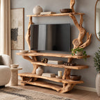 Sculptural Branch Frame TV Console With Display Shelves For Living Room