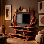 Sculptural Branch Frame TV Console With Display Shelves For Living Room