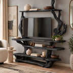 Sculptural Branch Frame TV Console With Display Shelves For Living Room