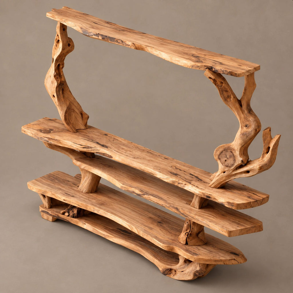 Sculptural Branch Frame TV Console With Display Shelves For Living Room