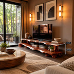 Organic Live Edge TV Console With Root Trunk Legs For Living Room
