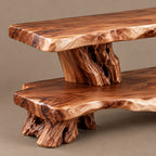 Organic Live Edge TV Console With Root Trunk Legs For Living Room
