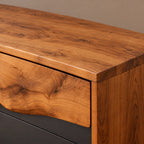 Organic Tall Dresser With Contrasting Wood Grain Front For Bedroom