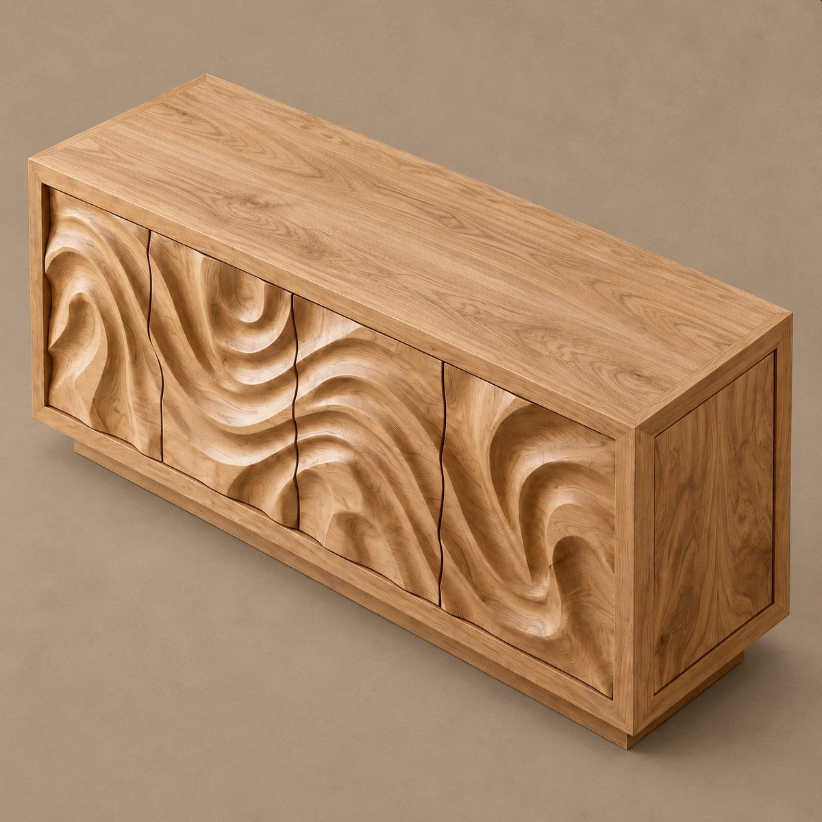 Contemporary Flowing Wave Sideboard For Dining Room
