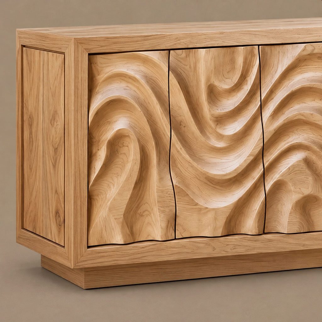 Contemporary Flowing Wave Sideboard For Dining Room