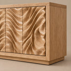 Organic Wave Carved Sideboard For Dining Room
