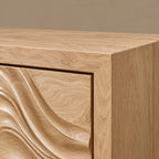 Sculptural Wave Front Storage Sideboard For Dining Room