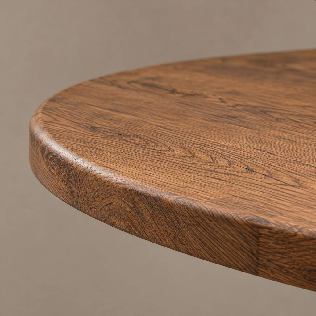 Farmhouse Solid Wood Round Pedestal Dining Table For Dining Room