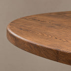 Farmhouse Solid Wood Round Pedestal Dining Table For Dining Room