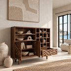 Scandinavian Sideboard With Open Display Compartments For Dining Room