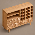 Scandinavian Sideboard With Open Display Compartments For Dining Room