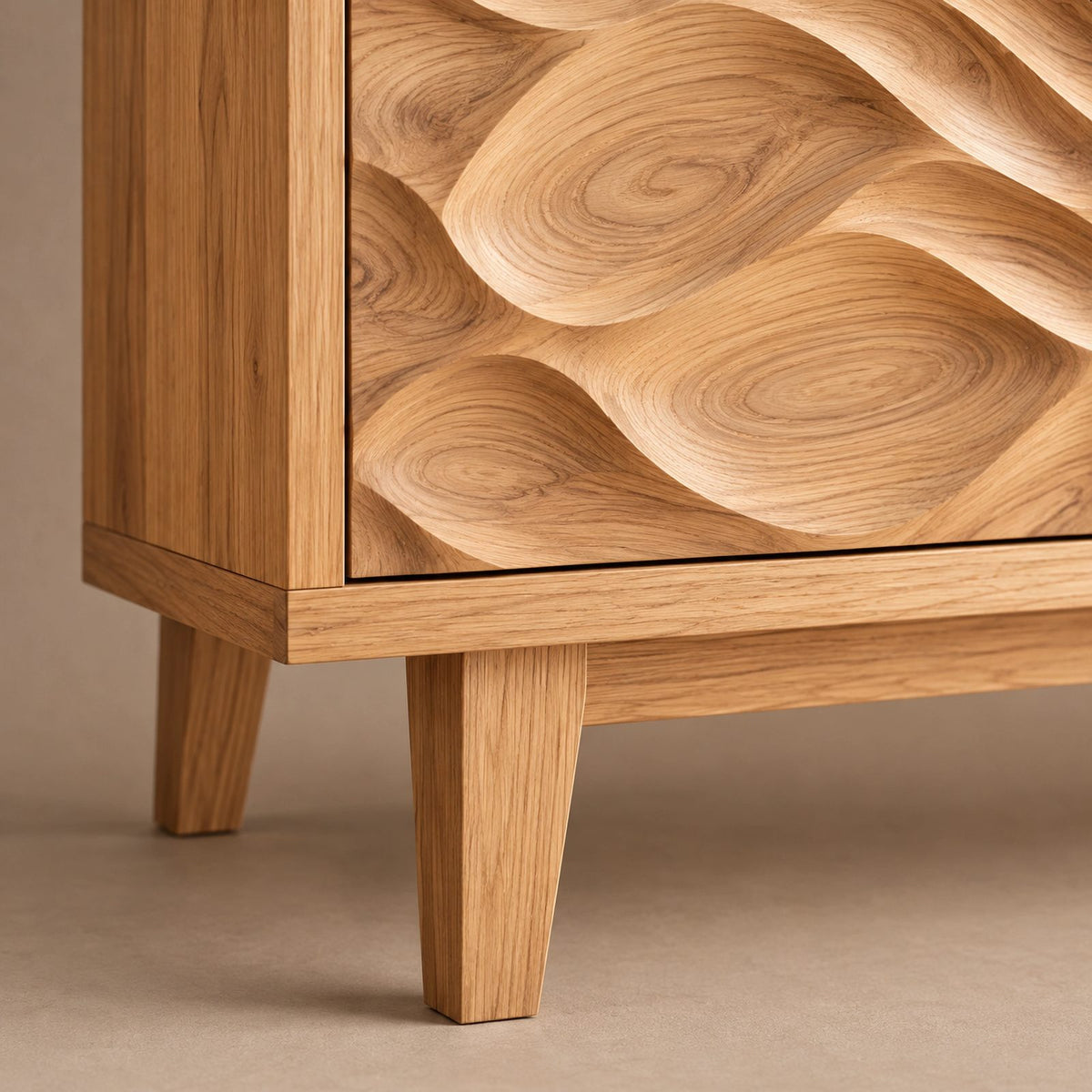Scandinavian Sideboard With Open Display Compartments For Dining Room