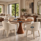 Organic Sculptural Round Dining Table With Carved Pedestal For Dining Room