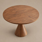 Organic Sculptural Round Dining Table With Carved Pedestal For Dining Room