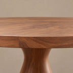 Organic Sculptural Round Dining Table With Carved Pedestal For Dining Room