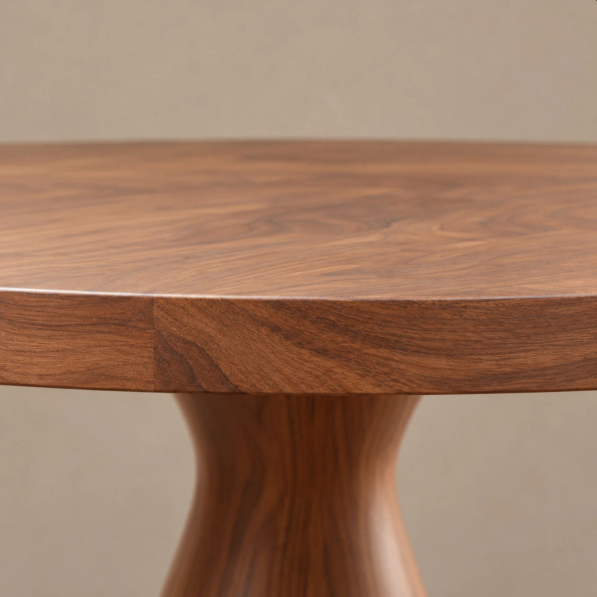 Organic Sculptural Round Dining Table With Carved Pedestal For Dining Room