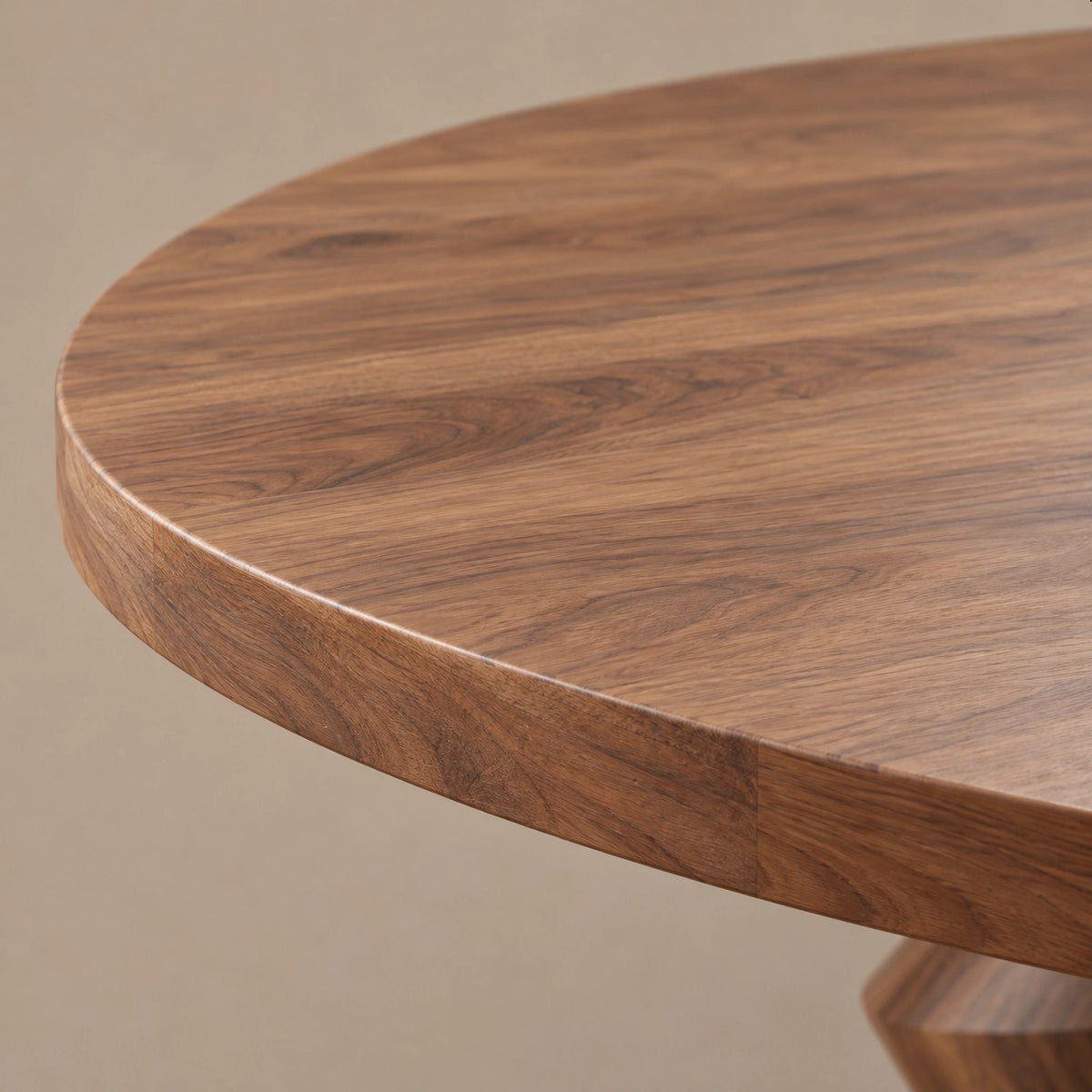 Contemporary Round Dining Table With Sculptural Carved Base For Dining Room