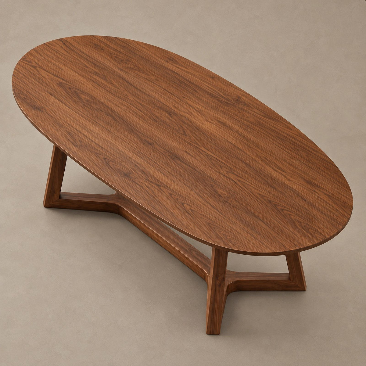 Organic Oval Live Edge Dining Table With Crossed Base For Dining Room