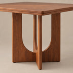 Sculptural Solid Wood Dining Table With Arch Pedestal Base For Kitchen
