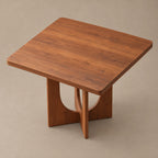 Sculptural Solid Wood Dining Table With Arch Pedestal Base For Kitchen