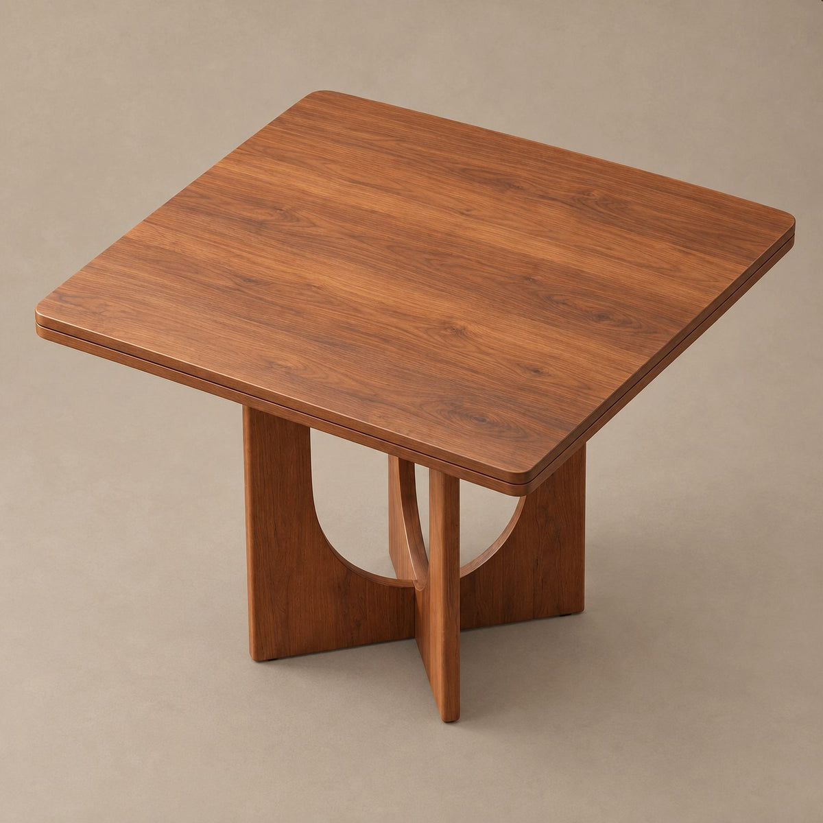 Sculptural Solid Wood Dining Table With Arch Pedestal Base For Kitchen